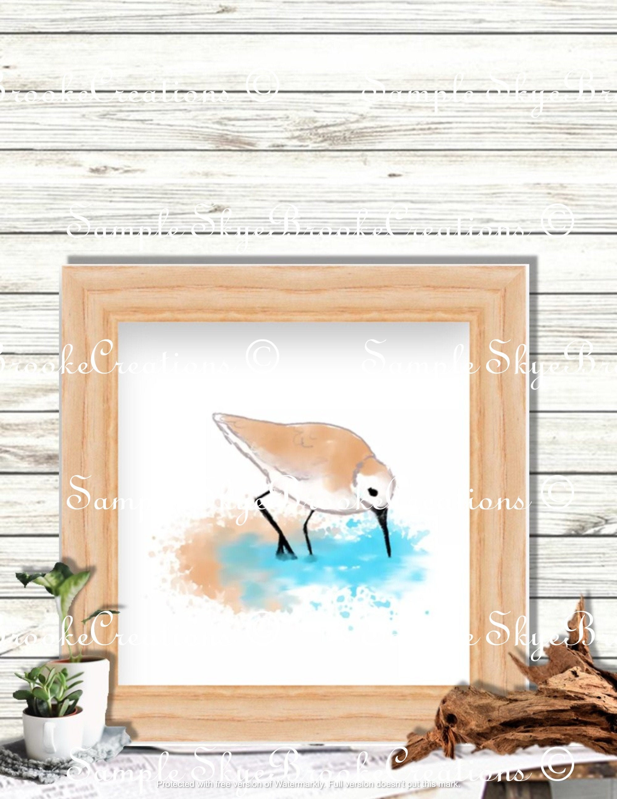Beach Art-sandpiper Printable Beach Bird Coastal Art - Etsy