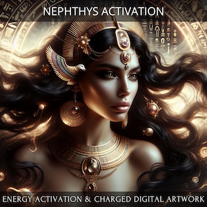 Œuvre d'art numérique chargée par Nephthys + Transmission énergétique avec un rapport personnel