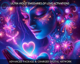 Ultra Violet Emissaries of Love Package Charged Digital Artwork + Energetic Transmissions with a Personal Report