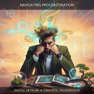 Navigating Procrastination: Charged Digital Artwork + Personal Report & Energetic Transmission