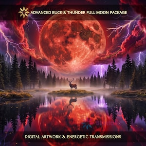 Complete Advanced Buck and Thunder Full Moon Package: Charged Digital Artwork + Personal Report & Energetic Transmissions