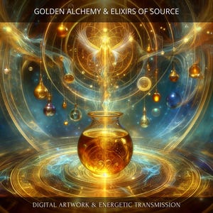 Goldene Alchemie und Elixiere der Quelle: Aufgeladenes digitales Kunstwerk + Persönlicher Bericht & Energetische Übertragung