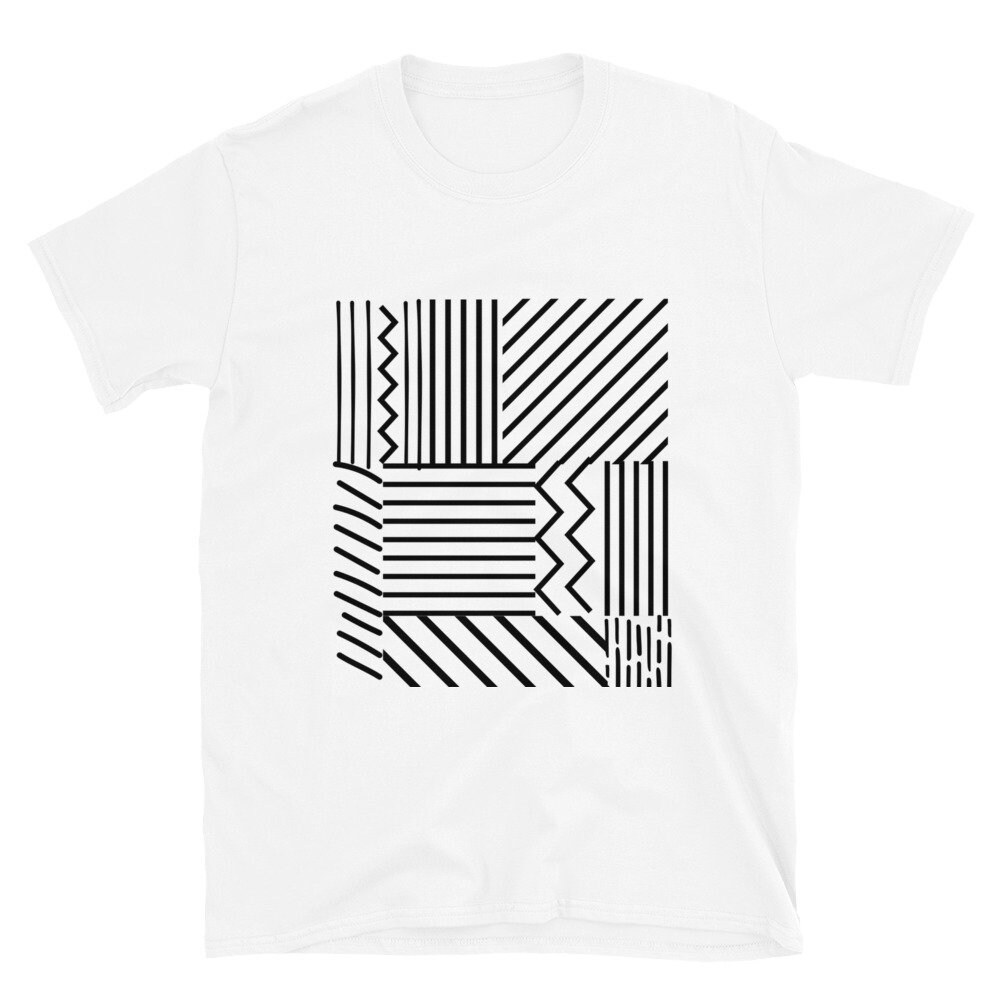 Line pattern t-shirt / Unisex t-shirt / funky | Etsy