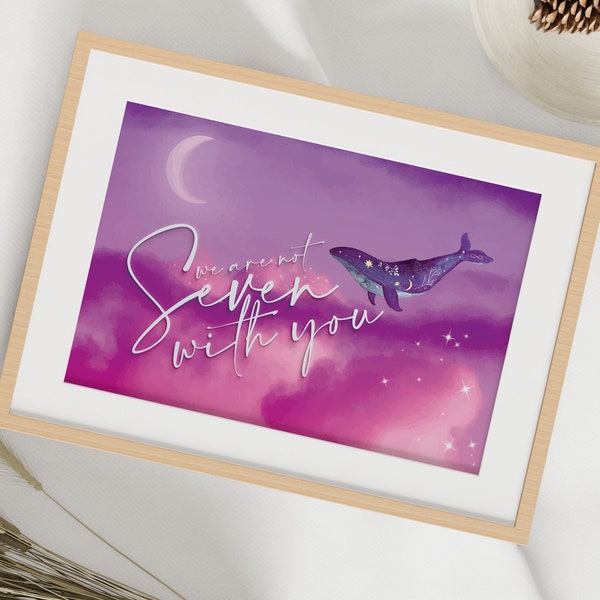 BTS wall art deco | bts typography quote print | bts lyrics | BTS aesthetic | We are Bulletproof the Eternal | we are not seven with you