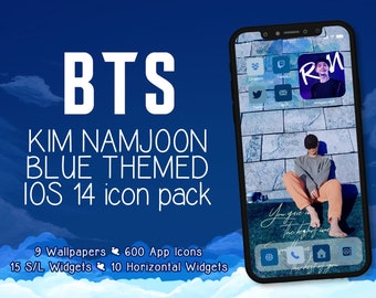 RM BTS iOS 14 App Icons | Blue Theme, Wallpapers (Digital Download)