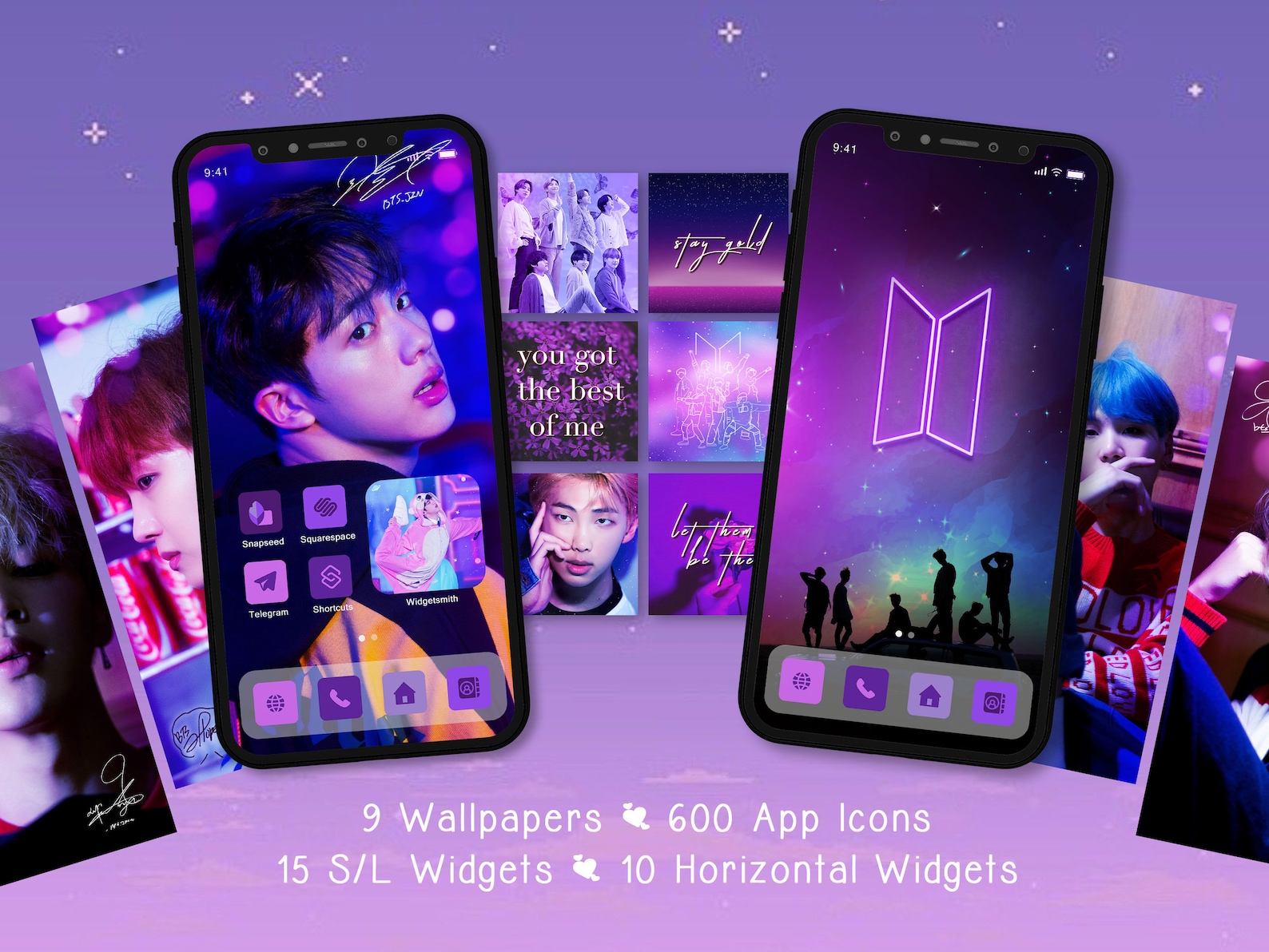 BTS IOS14 App Icons Purple Ios 14 Aesthetic Ios 14 Themes IOS App Icons