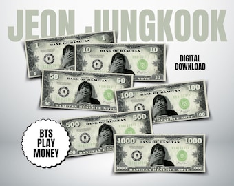 Jungkook BTS Play Money | Bangtan Bucks, K-Pop Fan Gift (Digital Download)