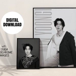 Affiche Suga BTS | Agustd BTS Print | Yoongi Esthétique | Cadeaux BTS | Bts Marchand | Min Yoongi minimaliste | Typographie Yoongi | Daechwita