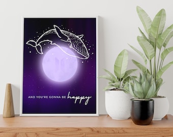 Impression d'art baleine BTS | Paroles de Kpop, Zero O'Clock (téléchargement numérique)