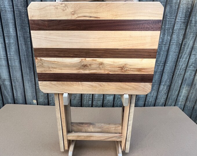 Handcrafted Wood TV Trays Made With Ambrosia Maple Walnut Hickory and