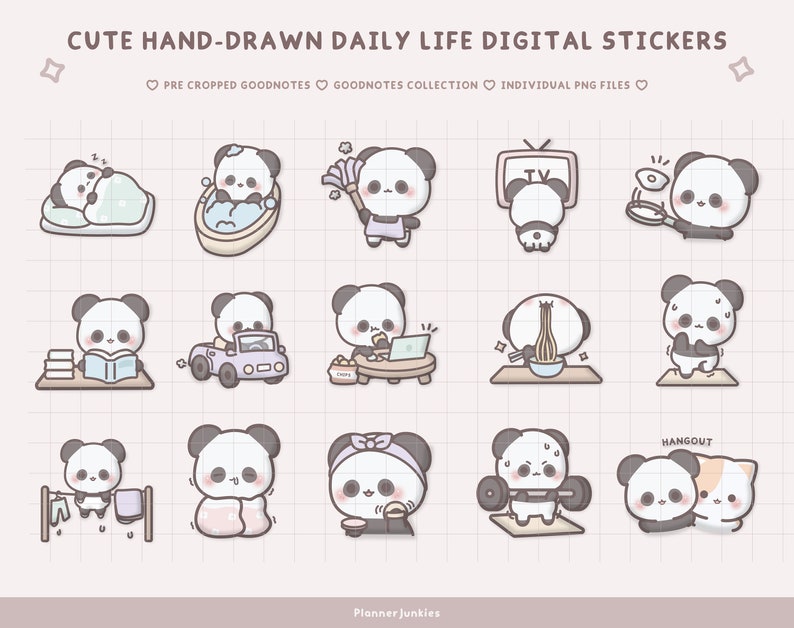 Cute Daily Life Digital Planner Stickers Kawaii Digital Stickers Daily ...