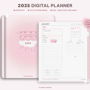 2025 Digital Planner | Digital 2025 Planner | Portrait Digital Planner | Goodnotes Planner | Digital Planning Stickers | 2025 Ipad Planner