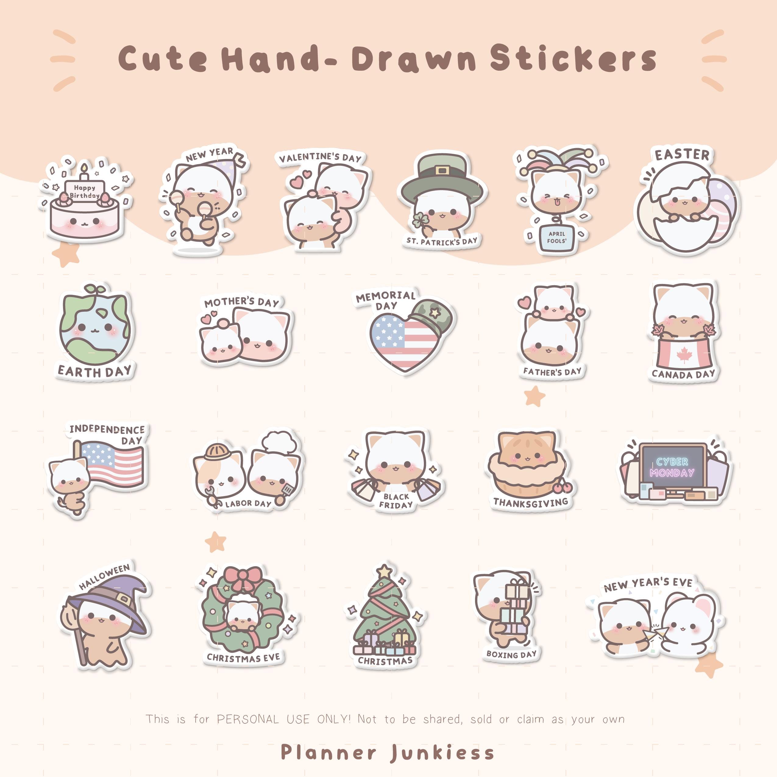 Cute Festivals Digital Planner Stickers | Cute Public Holidays ...