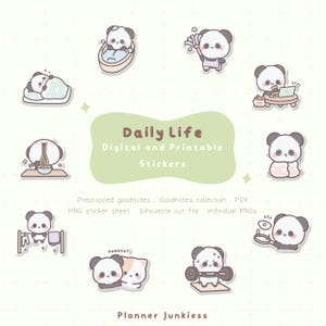 Leuke digitale plannerstickers voor het dagelijks leven | Afdrukbare stickers dagelijks leven | Goodnotes-stickers voor dagelijkse routine | Leuke alledaagse stickers