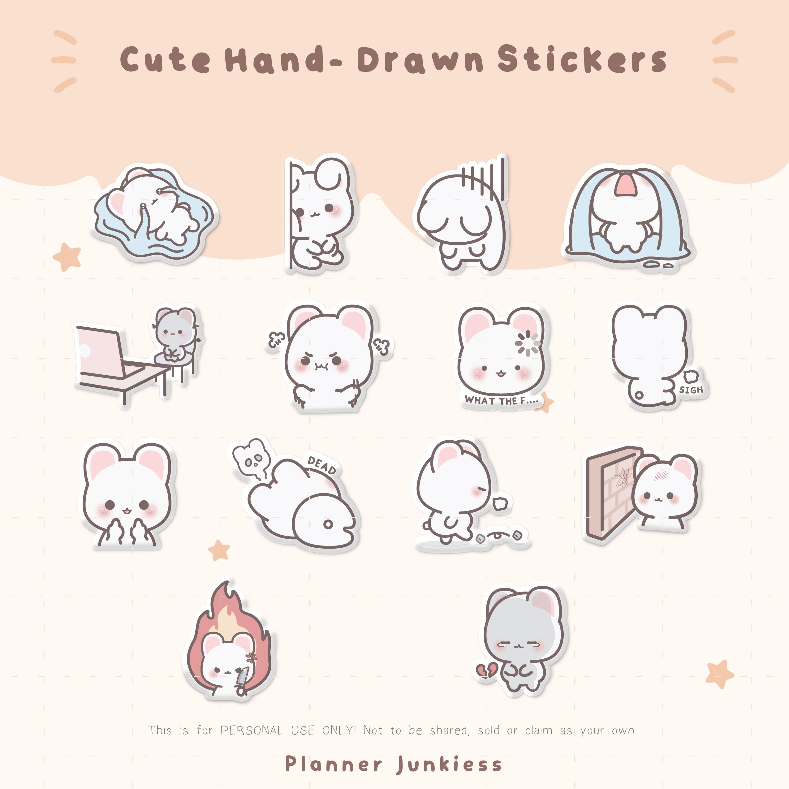 Cute Bad Mood Digital Planner Stickers | Cute Bad Day Printable ...