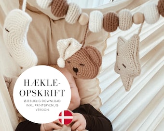 Hækleopskrift Barnevognskæde (DANISH PATTERN PDF) Jules Work