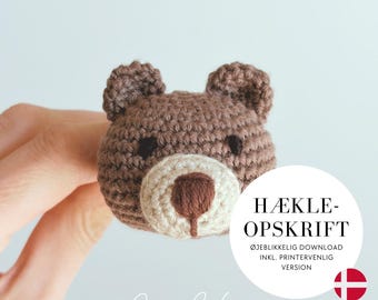 Jules Work - Hæklet bamsehoved (DANISH PATTERN PDF)