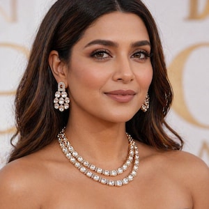 Collier Kundan en or rose inspiré de Tyani
