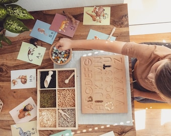 Wooden letters / Montessori letters / ABC montessori board / Montessori learning material / Montessori games / Montessori activities