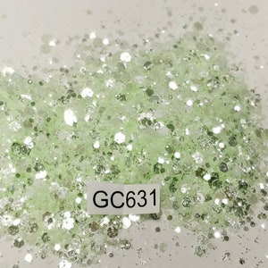 Hexagon Mix Small Polyester Glitter Tumblers Nails Craft Art Resin Slime Green Translucent Festival GC631