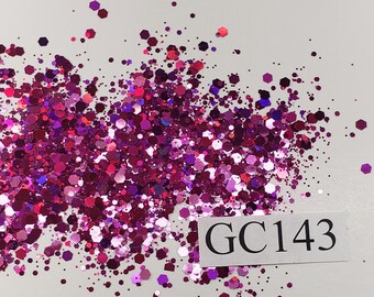 Razzle Dazzle Hexagon Mix Small Polyester Glitter Tumblers Nails Craft Art Resin Slime Pink Holographic Holo Opaque Festival GC143