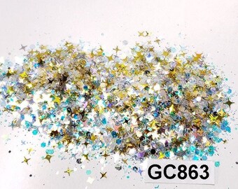 Mezcla de poliéster purpurina vasos clavos arte artesanal resina forma opaco bling festival body party confeti GC863