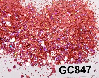 Hexagon Mix Small Polyester Glitter Tumblers Nails Craft Art Resin Slime Holographic Pink Holo Opaque Festival GC847