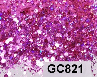 Hexagon Mix Small Polyester Glitter Tumblers Nails Craft Art Resin Slime Holographic Pink Holo Opaque Festival GC821