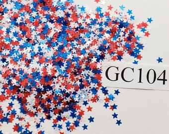 Independence Day Star Mix Polyester Glitter Tumblers Nails Craft Art Resin Shape Opaque Festival Body Party Confetti USA Fourth of July