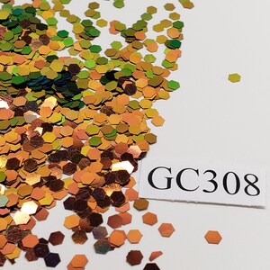 Copper Chameleon Hexagon Chunky Polyester Glitter Color Shift Tumbler Nail Craft Art Resin Slime Holographic Opaque 3mm 0.125 Festival GC308