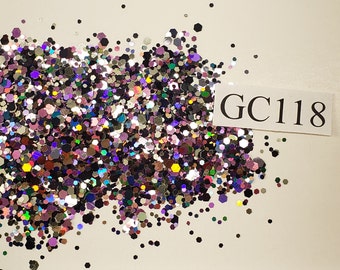 Kaleidoscope Hexagon Holographic Mix Medium Polyester Holo Glitter Tumblers Nails Craft Art Resin Slime Opaque Festival GC118