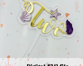 Under the Sea Mermaid - Cake topper - SVG digital file