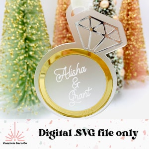 Anillo de compromiso / Adorno navideño para boda - Archivo digital SVG