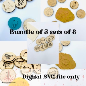 Knetmasse Stempel BUNDLE - SVG digitale Datei - 5 Designs