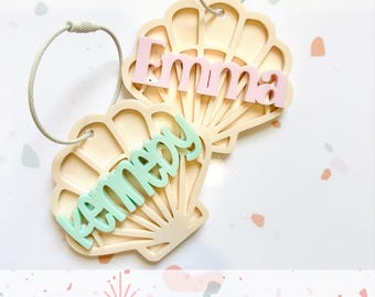 Seashell bag tag - SVG digital file - Back to school - Mermaid