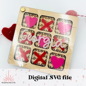Valentinstag Tic Tac Toe Spiel - Geschenk - digitale SVG-Datei