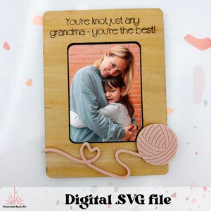 Magnet fotoram för mors dag - SVG digital fil - Stickning - Virkning - Present till mamma