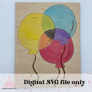 Farbenlehre Montessori Puzzle SVG digitale Datei - Ballon-Thema