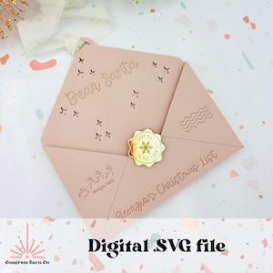 Adorno para árbol de Navidad - Sobre para carta a Papá Noel - Archivo de corte digital SVG - Acrílico