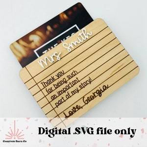 Porta carte regalo e magnete - File digitale SVG - Regalo per l'insegnante - Grazie per essere una parte così importante della mia storia