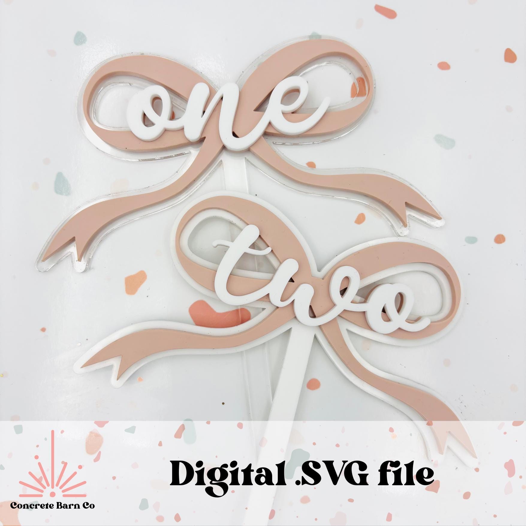 Bow Cake Cake Topper Bundle - SVG Digital File - Birthdays 1-9 ...