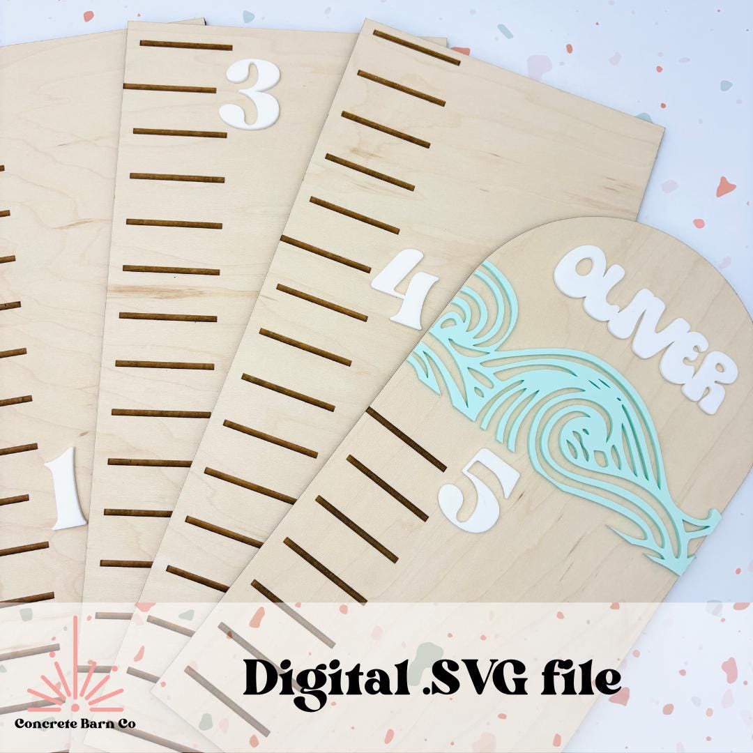 Surf Boared Ruler Surf Growth Chart Ruler - SVG Digital File - Nursery Decor - Etsy