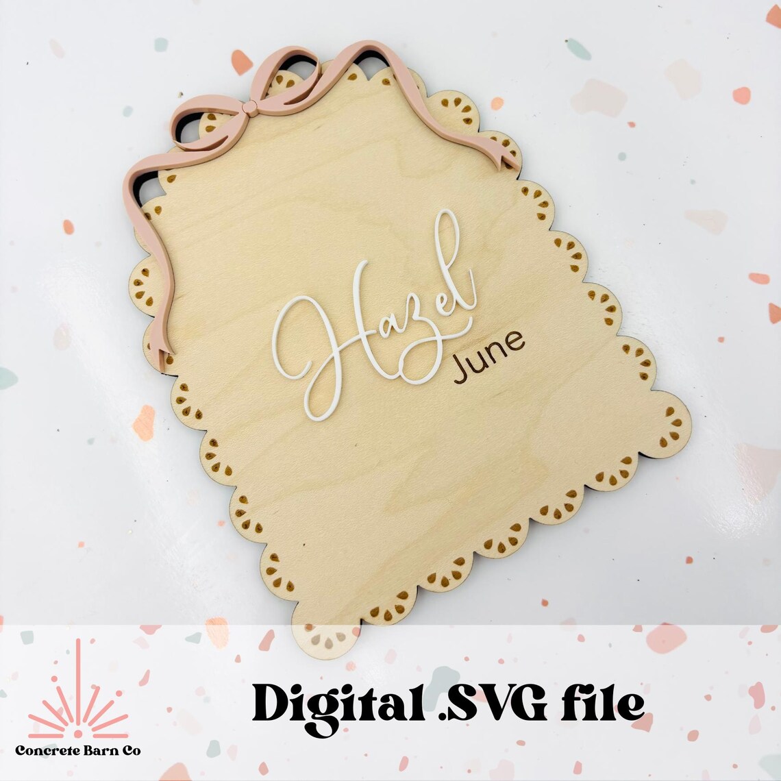 Acrylic Bow Baby Keepsake Bundle - SVG Digital Files -monthly ...