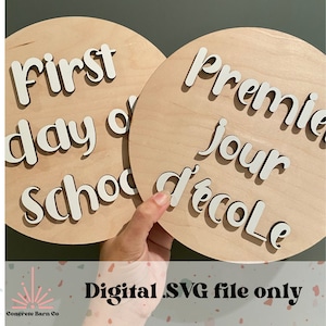Pacote de acessórios para fotos do primeiro/último dia de aula - arquivo digital SVG - versões em inglês e francês