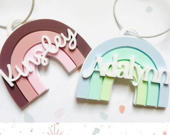Rainbow bag tag - SVG digital file - Back to school
