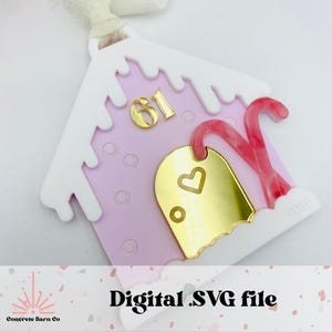 Casa nova/primeira casa - Casa de gengibre - Enfeite de árvore de Natal - Arquivo digital SVG - acrílico