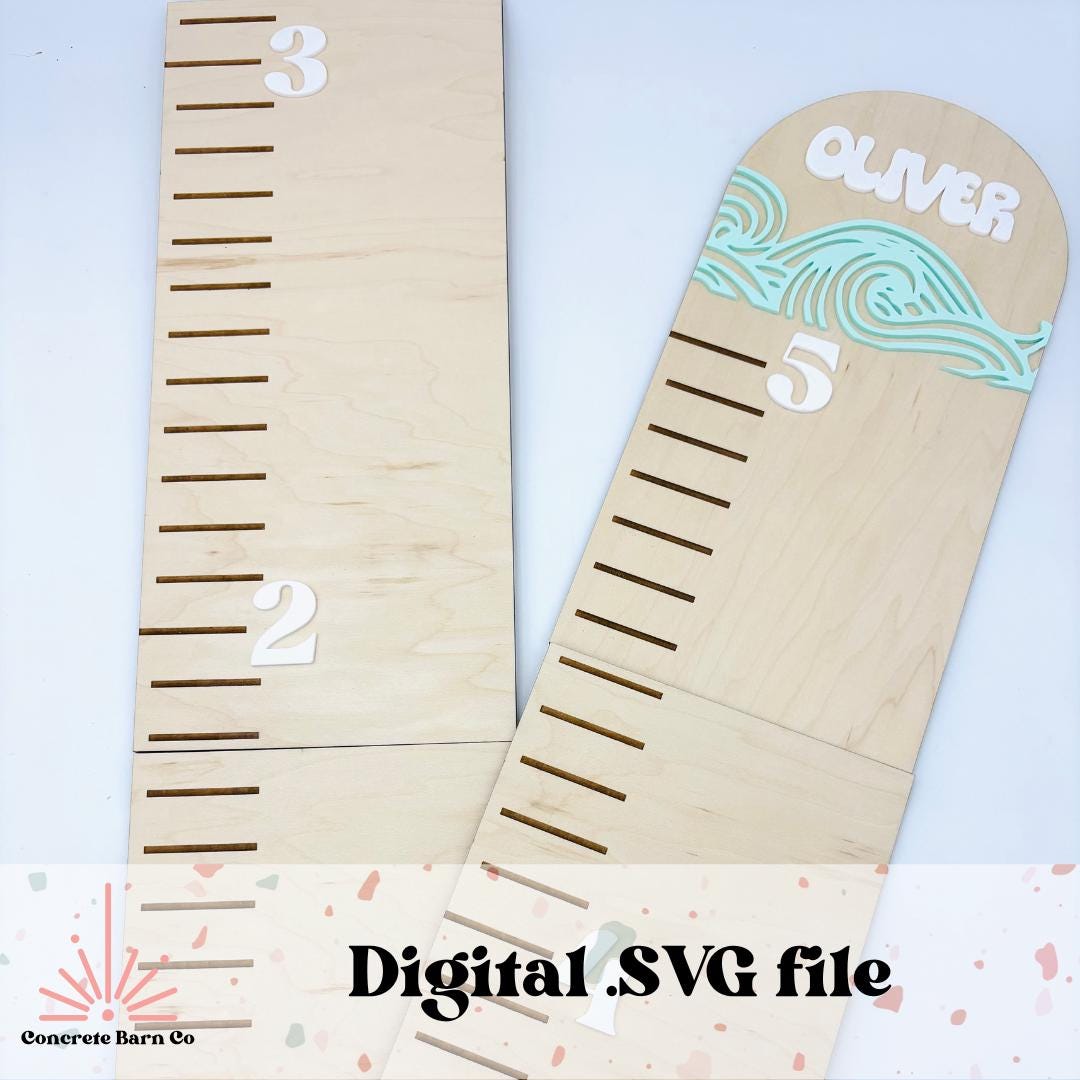 Surf Boared Ruler Surf Growth Chart Ruler - SVG Digital File - Nursery Decor - Etsy