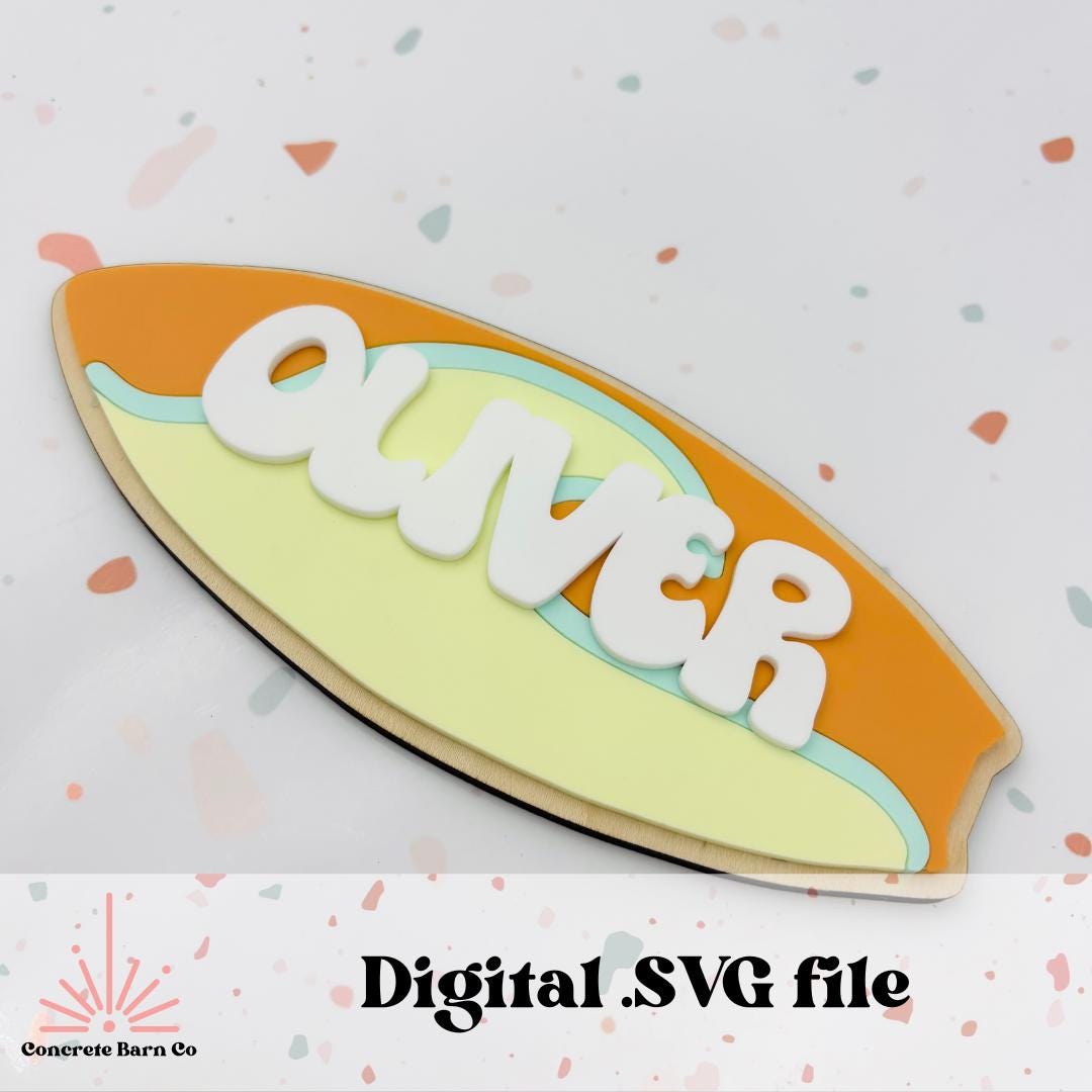 Surf Nursery Name Sign - SVG Digital File - Acrylic - Etsy
