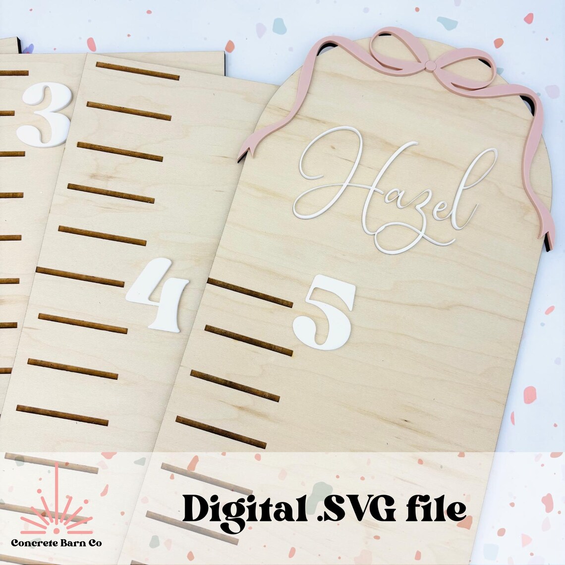 Bow Growth Chart Ruler - SVG Digital File - Girly Nursery Decor ...