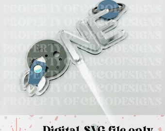 Cake Topper - SVG Datei - Raumschiff Geburtstag